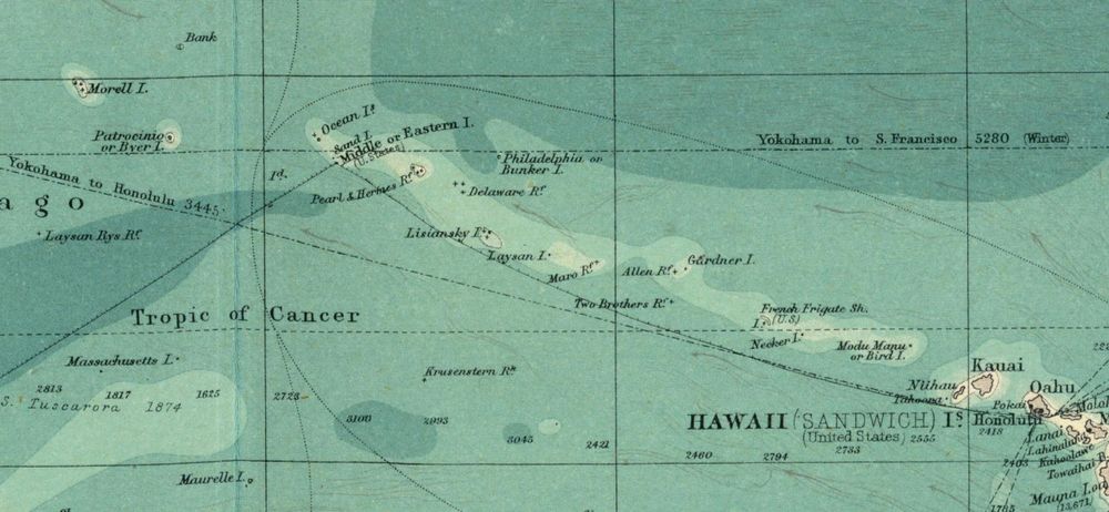 Map: South Pacific Ocean (John Bartholomew, 1922). Source: David Rumsey