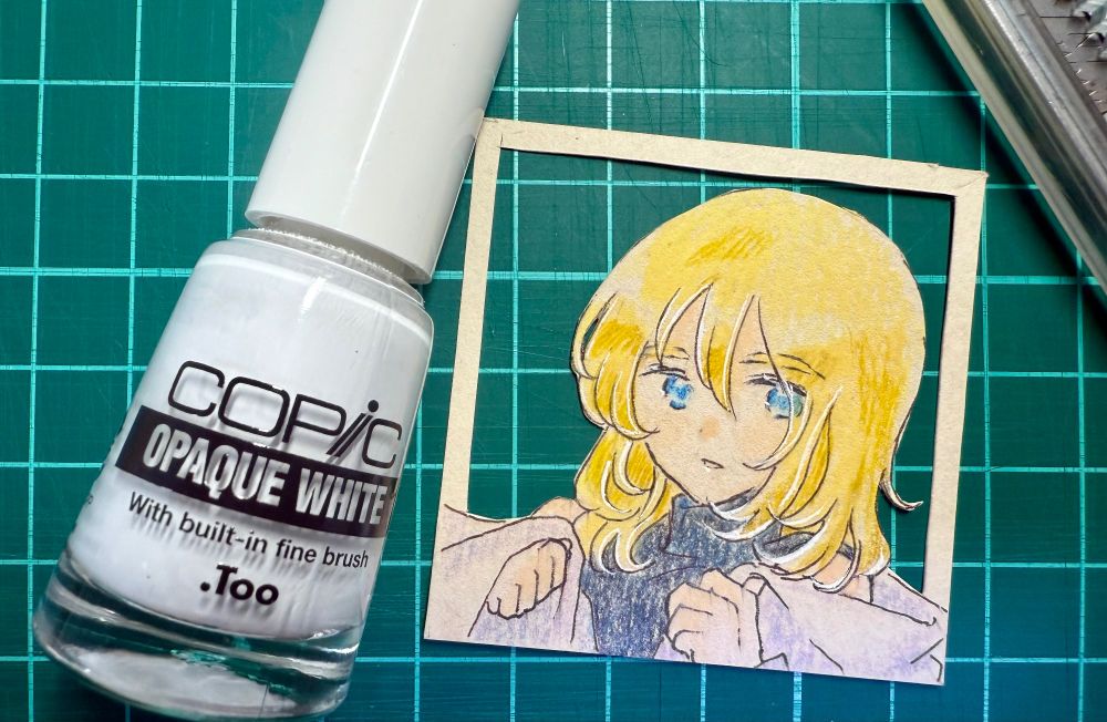 コピックオペークホワイトとレイくんの原画