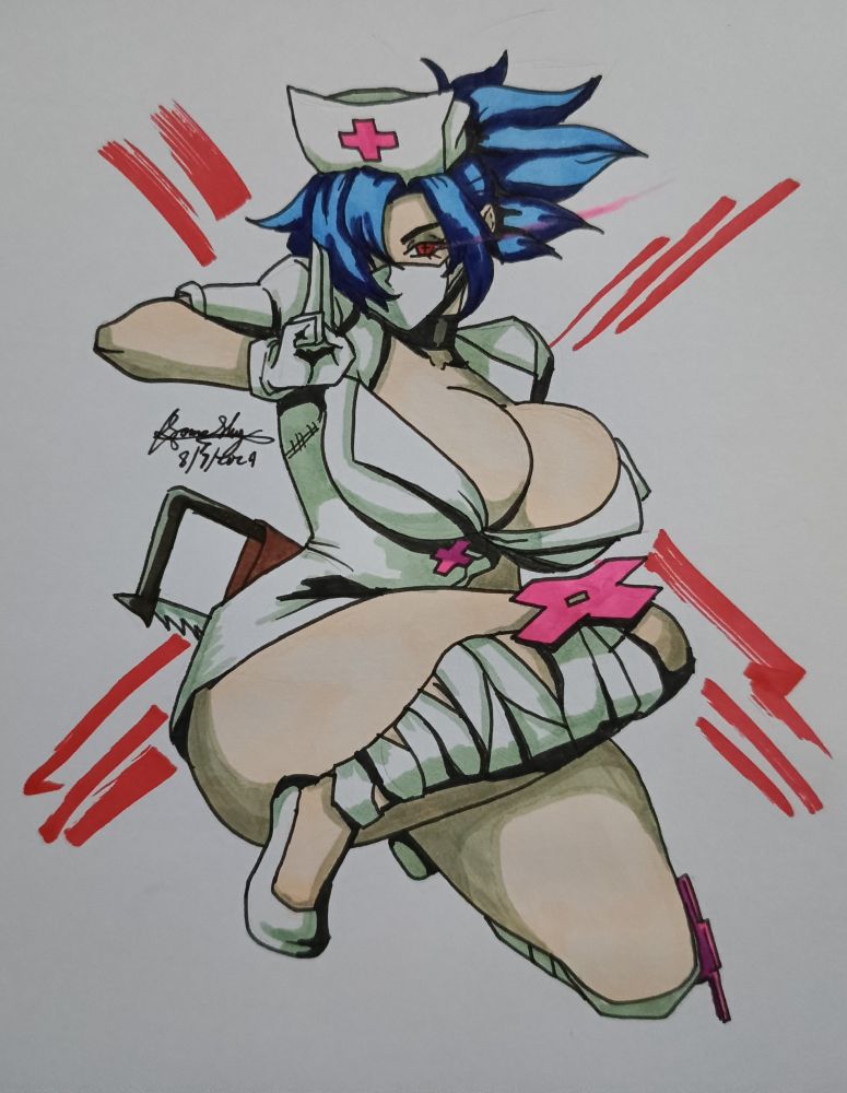 A very thicc ninja nurse that can kill me in one strike 🥵