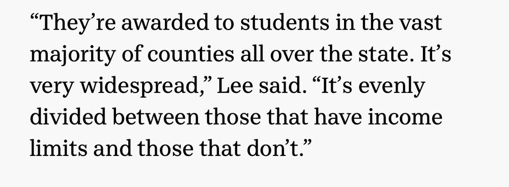 Gov Lee statement, including point that half go to families meeting income limits and half to families not within limit