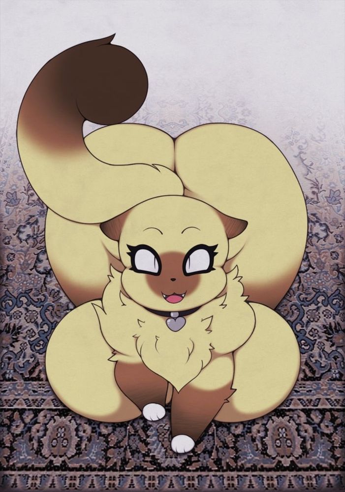 an example of her being in her feral form~ yup~ even as a kitty she has her huge fuck mounds~~