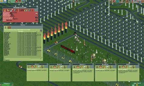 A screenshot of Roller Coaster Tycoon’s famed meme, wherein thousands of riders are saying “I want to get off of MR BONES WILD RIDE”