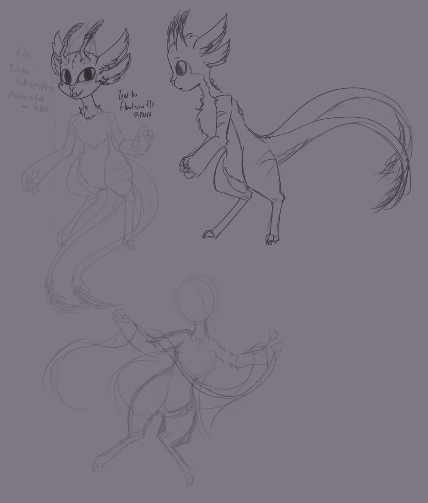 Sketch doodle concepts of a species.