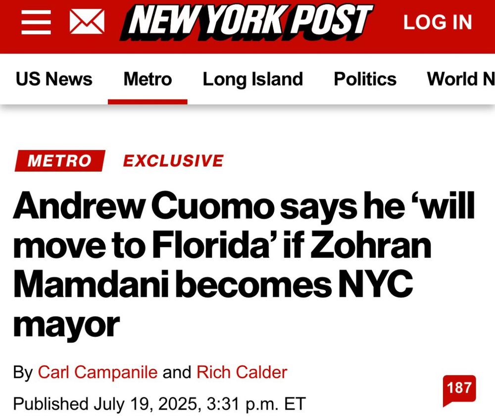 METRO
EXCLUSIVE
Andrew Cuomo says he 'will move to Florida' if Zohran Mamdani becomes NYC
mayor