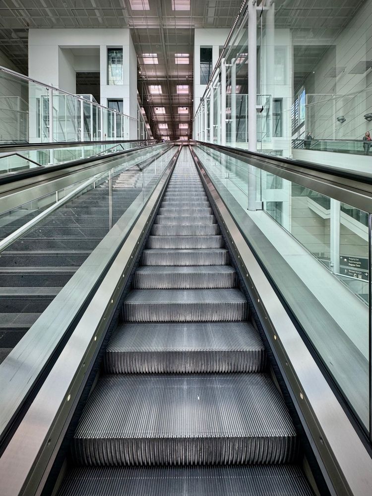 Escalator at Munich airport. 