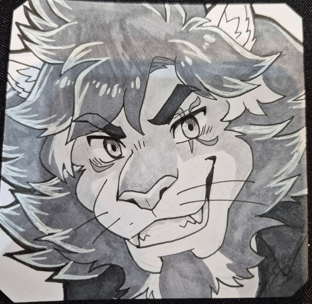 A BW ink commission of Kenji, done by catsudon