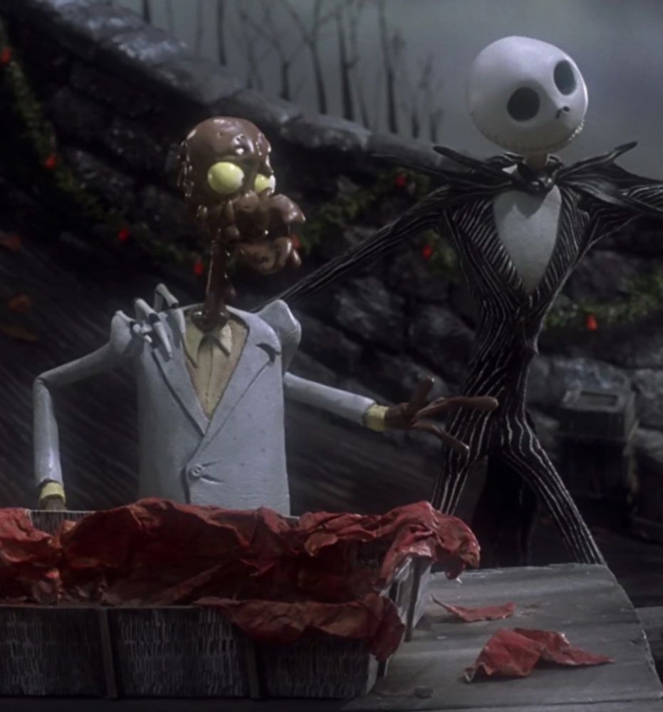 Jack Skellington and The Melting Guy from the Nightmare Before Christmas