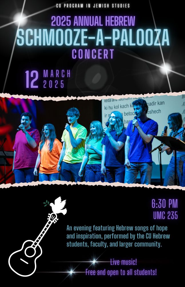 CU Boulder Hebrew students singing on stage