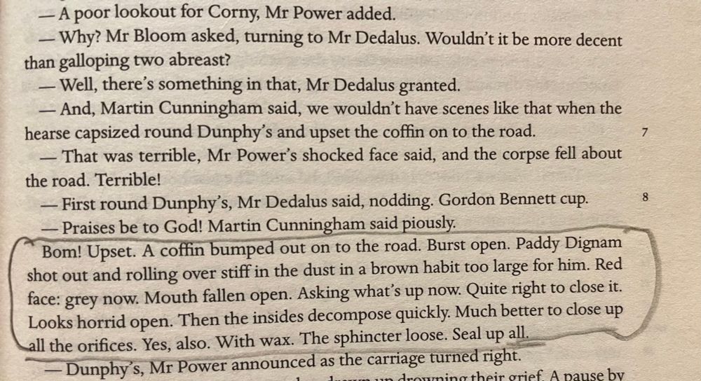 A passage from Ulysses by James Joyce with Bloom at the funeral