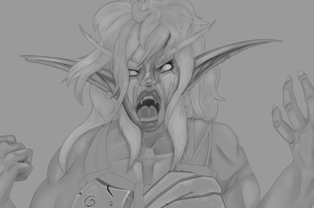 A very angry looking Night Elf
