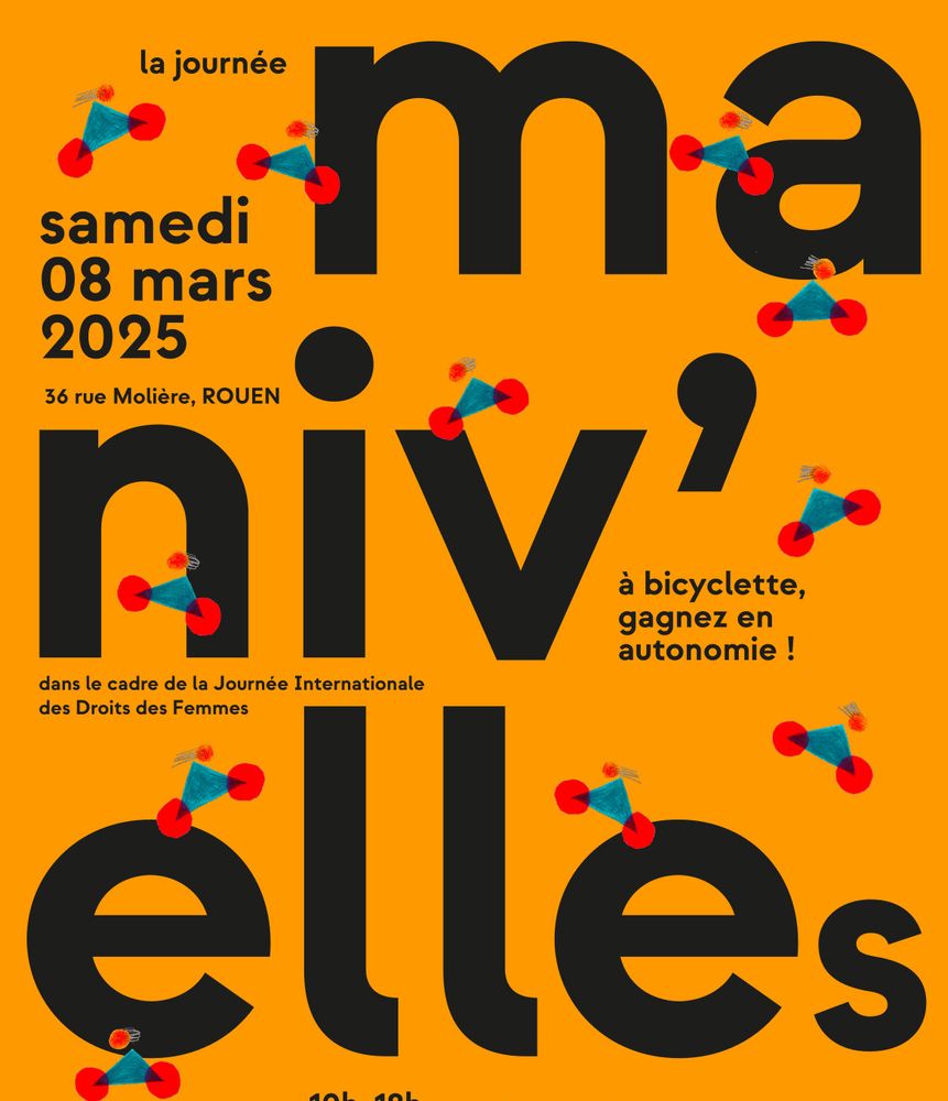La journée Maniv'Elles
Mois Féministe 2025 Guidoline organise une journée réservé aux femmes. Rouen 08 mars 2025
Au programme : Conseils et mécanique vélo entre paires, Conférence, Vente de vélos,...
Inscriptions au 09 52 52 67 11 ou contact@guidoline.com