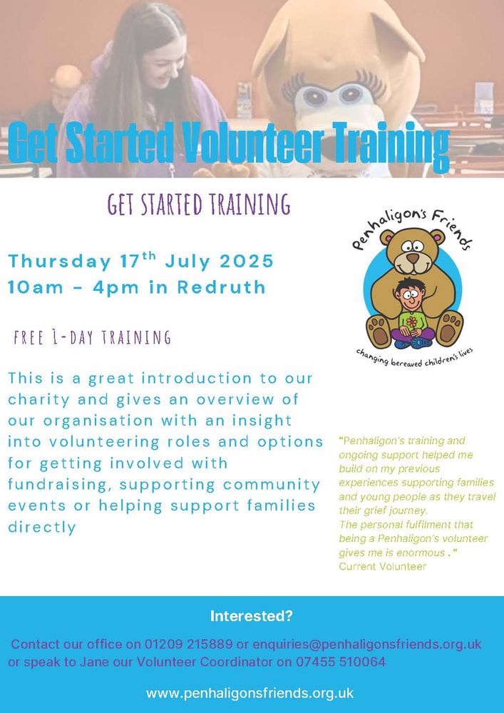 Image shows a poster advertising Get Started Training day on July 17th