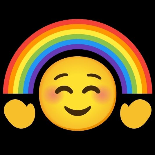 Smiley face with rainbow