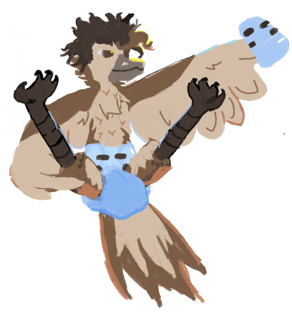 A bird in a diaper, named chester absolute cutie. the art is furry abdl art
