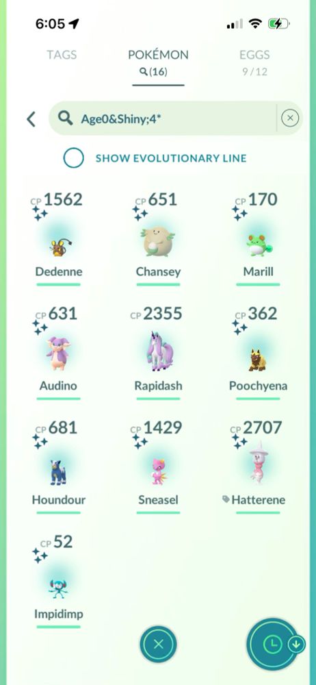Shiny pokemon in POGO