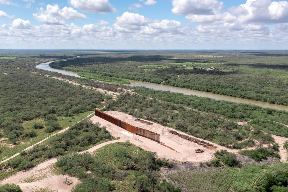A small, lonely stretch of wall quietly rusts in a cleared area somewhat near the banks of the Rio Grande, surrounded by vast lands as far as the eye can see of absolutely nothing but scrub trees and grasses. The Texas Legislature and Governor Abbott built this as a monument to their cult leader, and Biden continued expanding walls like this in Texas, with federal dollars, because he 
