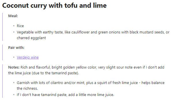 These are my meal notes for the recipe titled 
