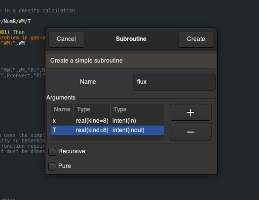 A new GUI for adding Fortran subroutines!