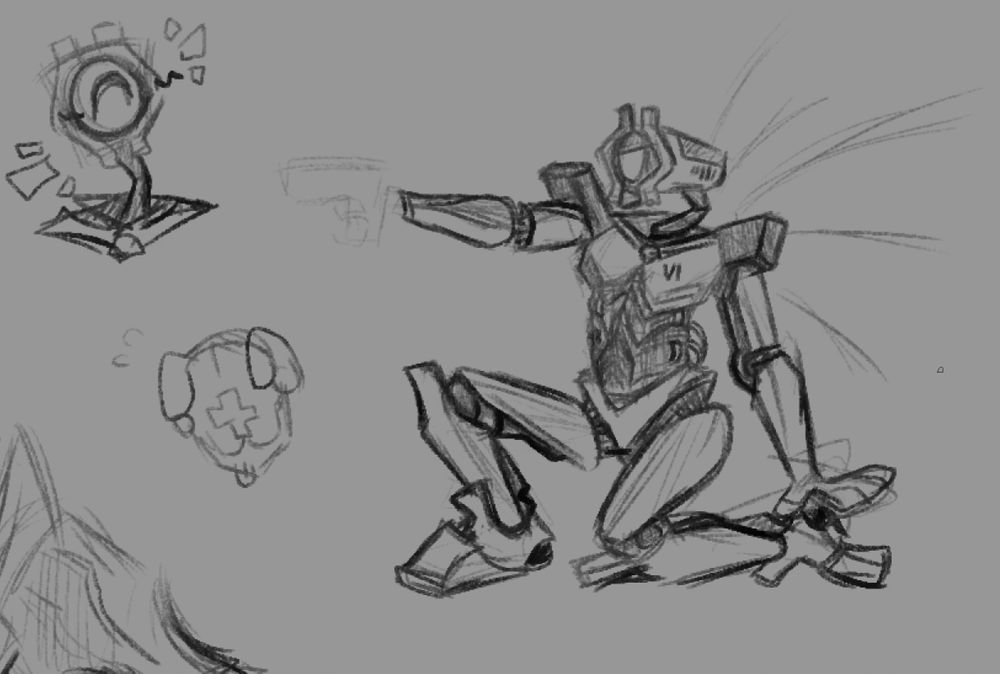 Sketch of V1, and some other doodles :3