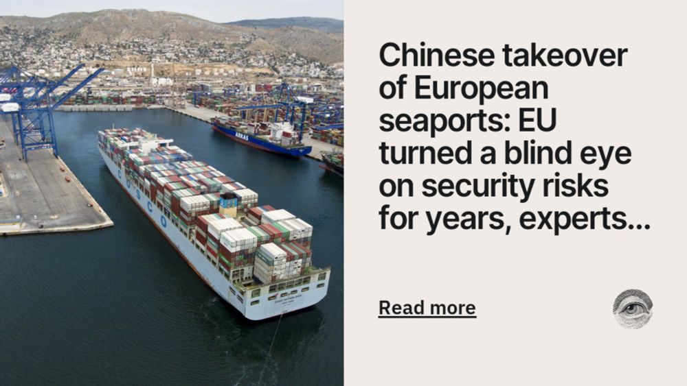 Chinese takeover of European seaports: EU turned a blind eye on security risks for years, experts say