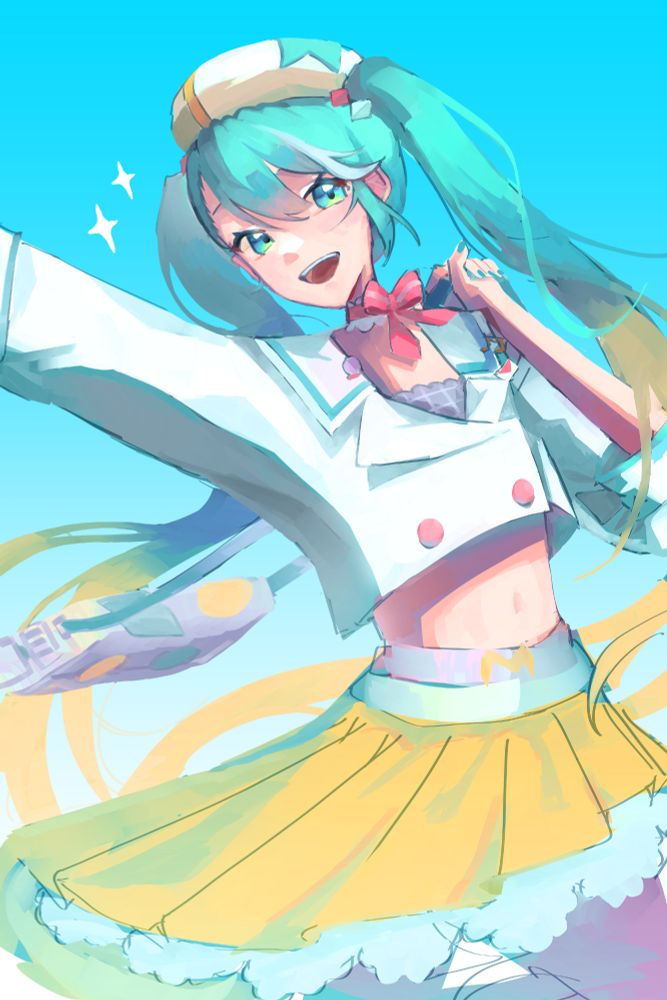 a digital illustration fanart of hatsune miku from the event magical mirai 2024. 