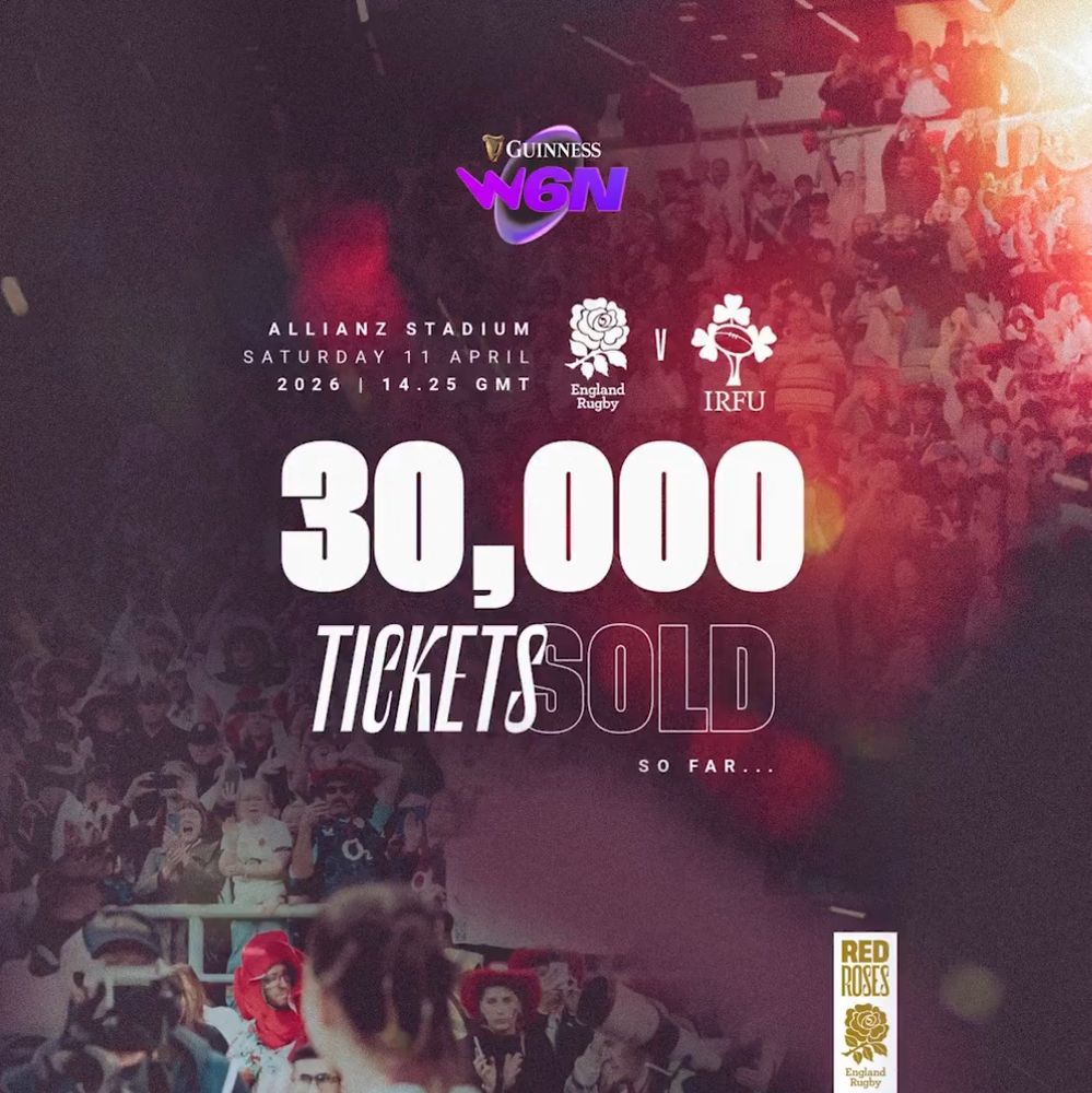 30k sold so far for Red Roses next home game!