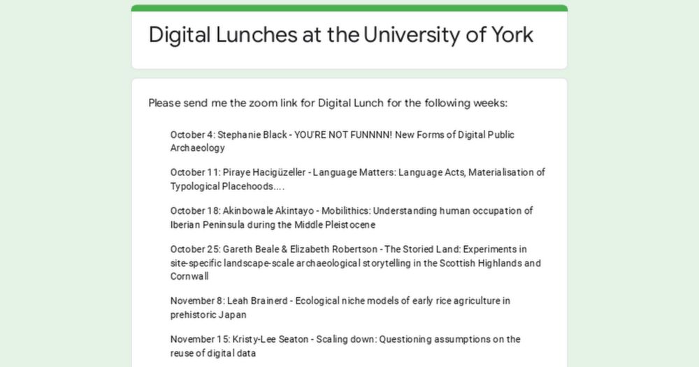 Digital Lunches at the University of York