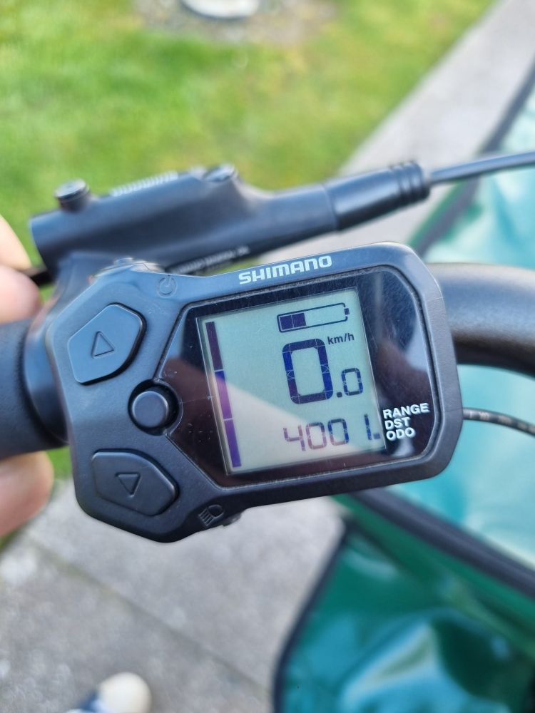 Odometer on an ebike showing 4001km