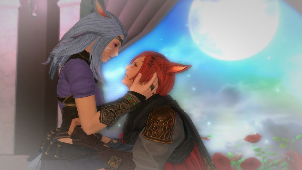 G'raha & Lavhenza in their shared home, relishing in each other's company.
G'raha's just lifted Lavhenza up onto the piano and she is gently caressing his face.

[Uplifting the mood from the prior 3 photos]