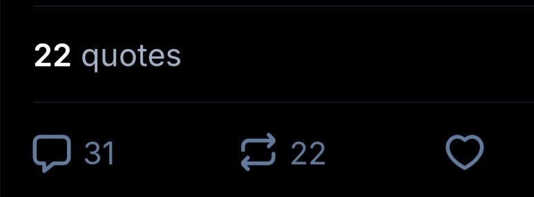 Screenshot of the weird ass post being replied to, which shows 31 replies, 22 quotes, and 0 likes.