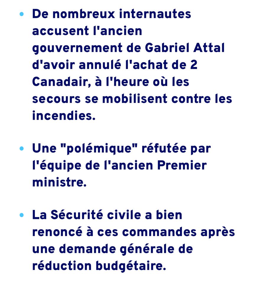Rappel : même s’il n’assume pas, le gouvernement de Gabriel Attal a annulé l’achat de 2 Canadair promis par Macron 