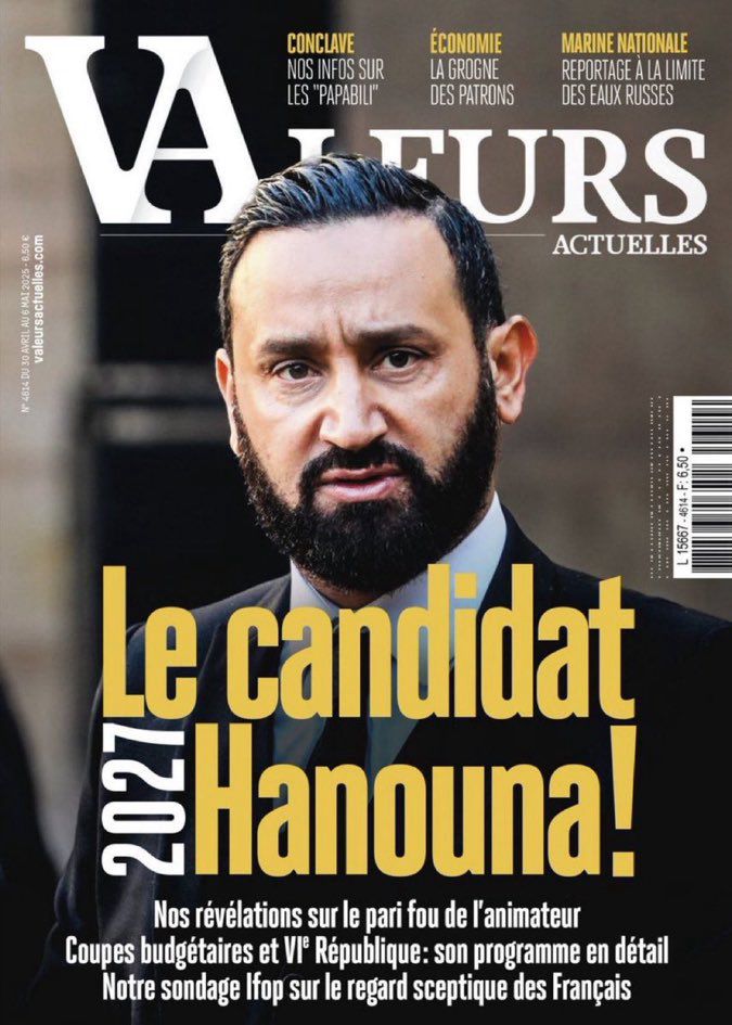 Hanouna annonce sa candidature à la présidentielle dans Valeurs actuelles 