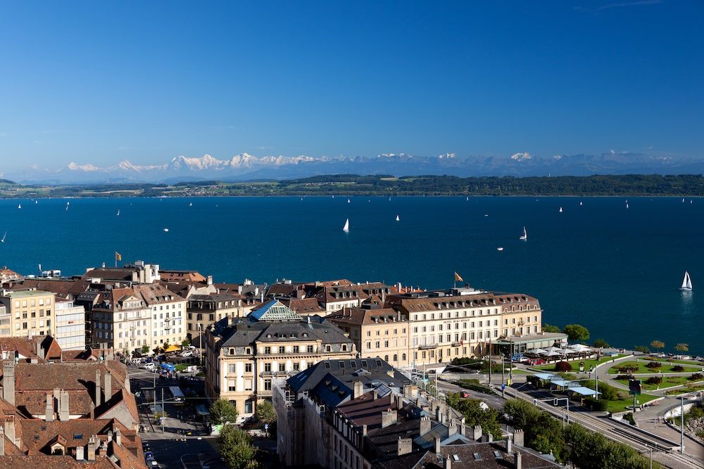 Swiss Alps seen from Neuchatel