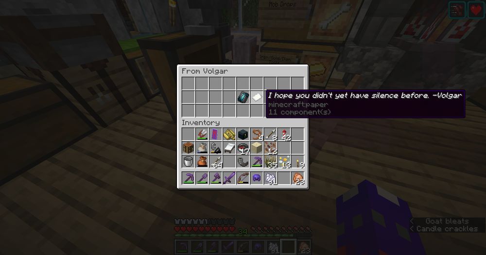 Silence armour trim gift on Minecraft