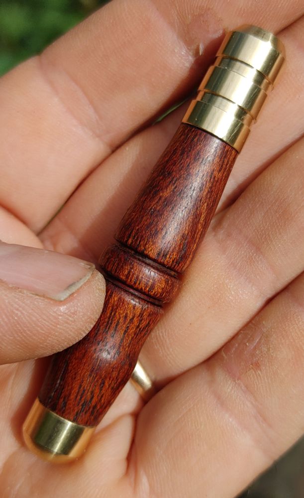 Floodwood and brass "tobacco taster"