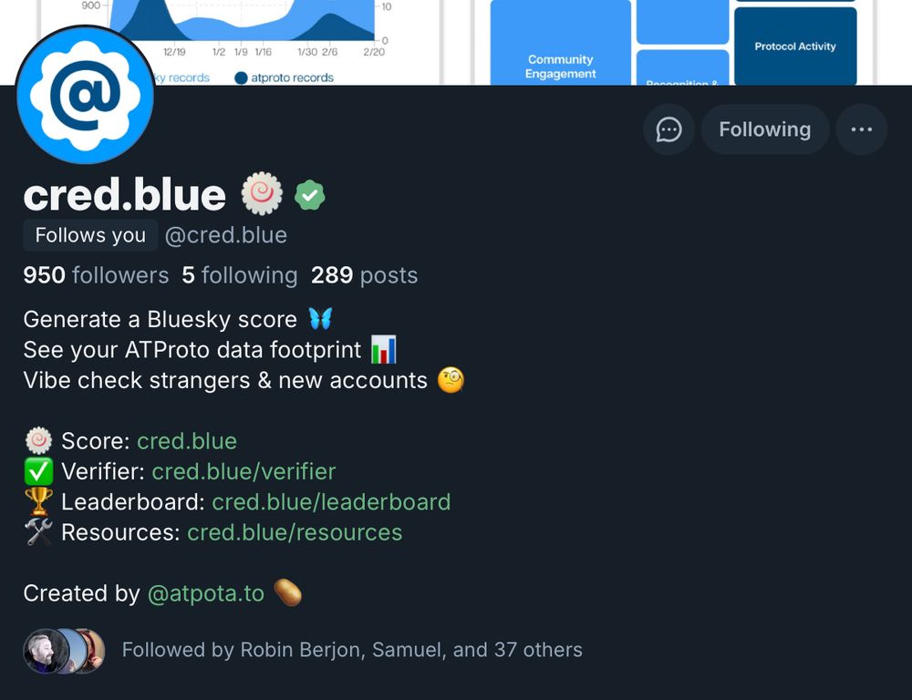 the cred.blue profile with a trusted verifier checkmark