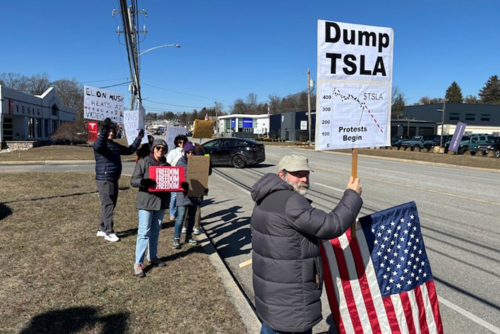 Outside Tesla in the Philly suburbs, the green shoots of an American uprising | Will Bunch