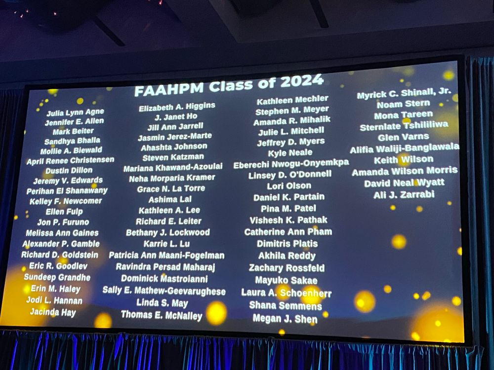 List of the 80 new Fellows of the American Academy of Hospice and Palliative Medicine (FAAHPM) in 2024