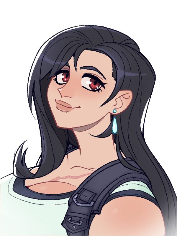 Character face profile of Tifa.