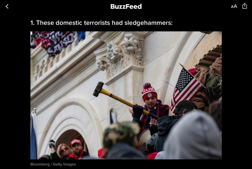 J6 insurrectionist with a sledgehammer. 