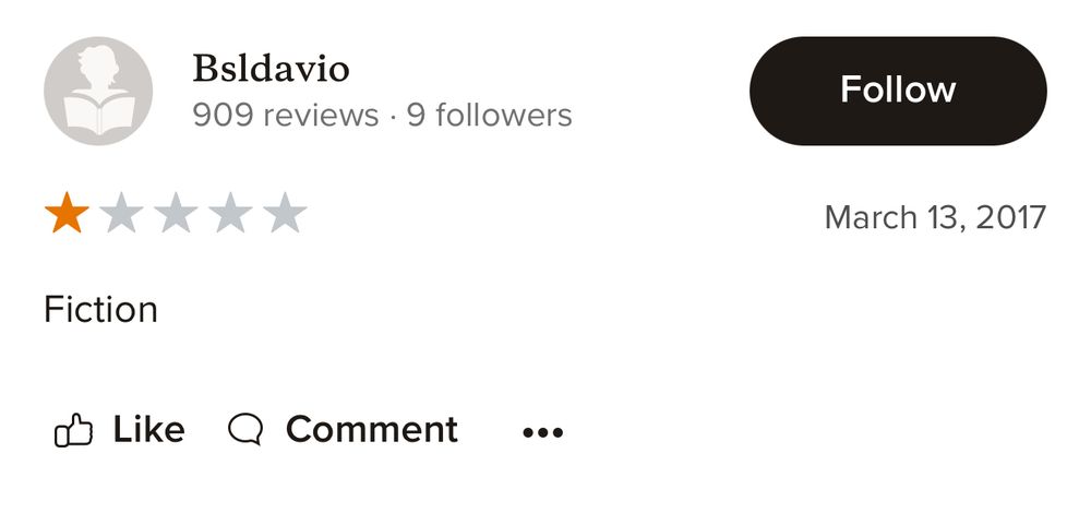 Bsldavio
909 reviews • 9 followers

⭐️ (out of 5)

Fiction
