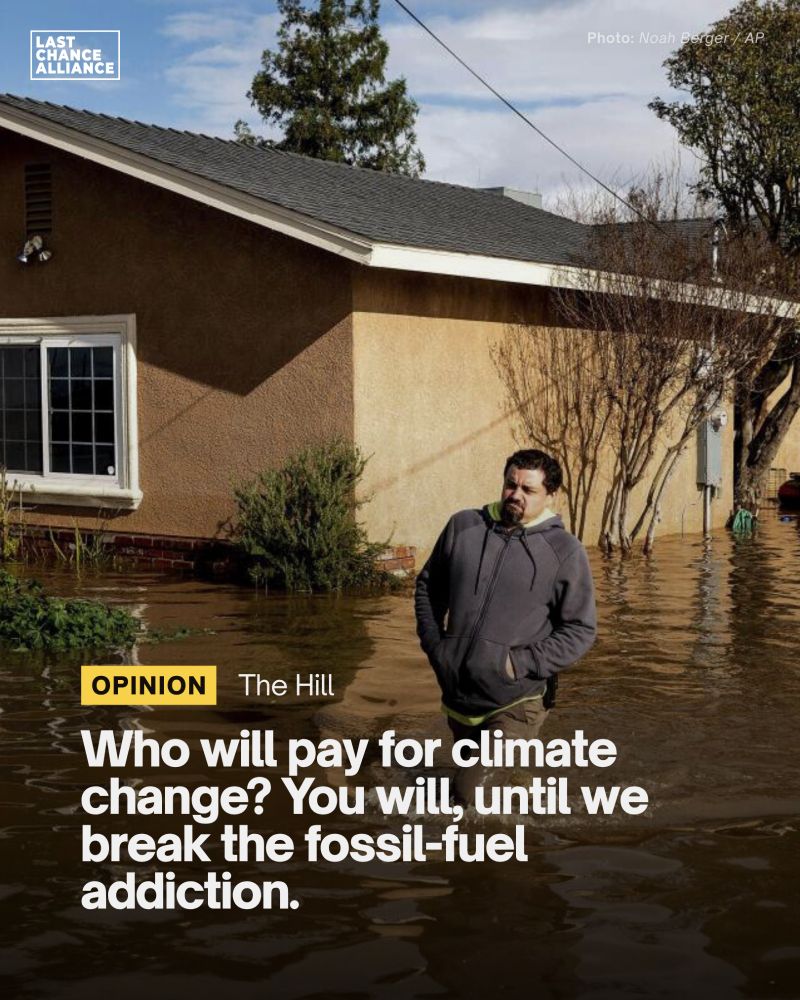 The Hill:
Who will pay for climate change? You will, until we break the fossil-fuel addiction.