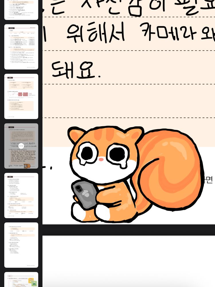 A drawing of a teary eyed jjoongrami holding a phone. The caption to the drawing is not visible, but it says “unfortunately, I have no confidence”
