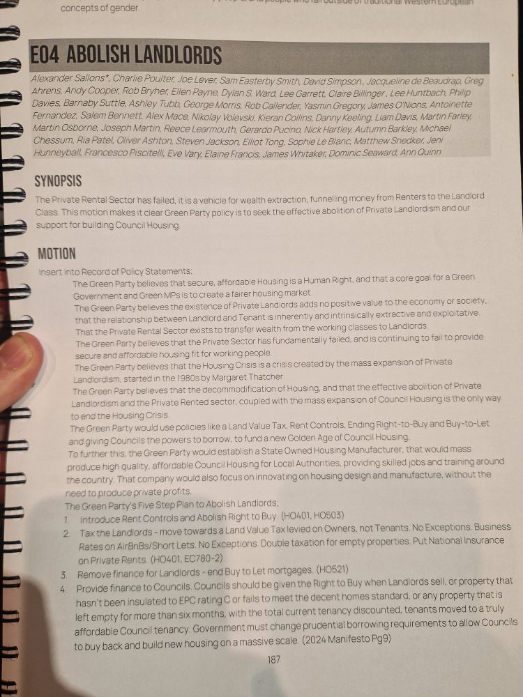 E04 Abolish Landlords text in Green Party conference agenda