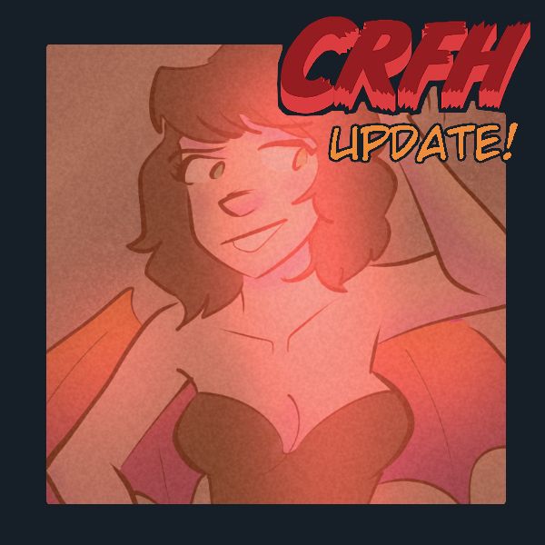 a black-haired girl in a black dress with naked shoulders. She has two demon wings growing out of her back.