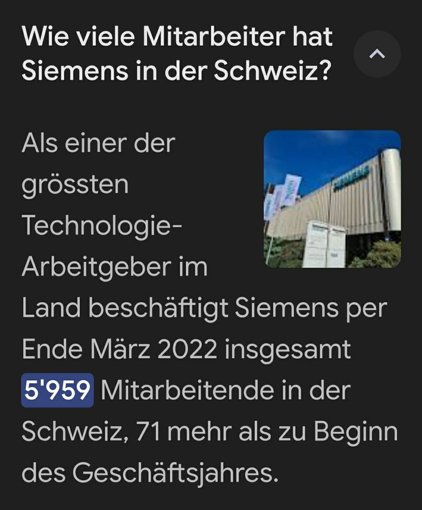 Siemens beschäftigt in der Schweiz 5959 Mitarbeitende.