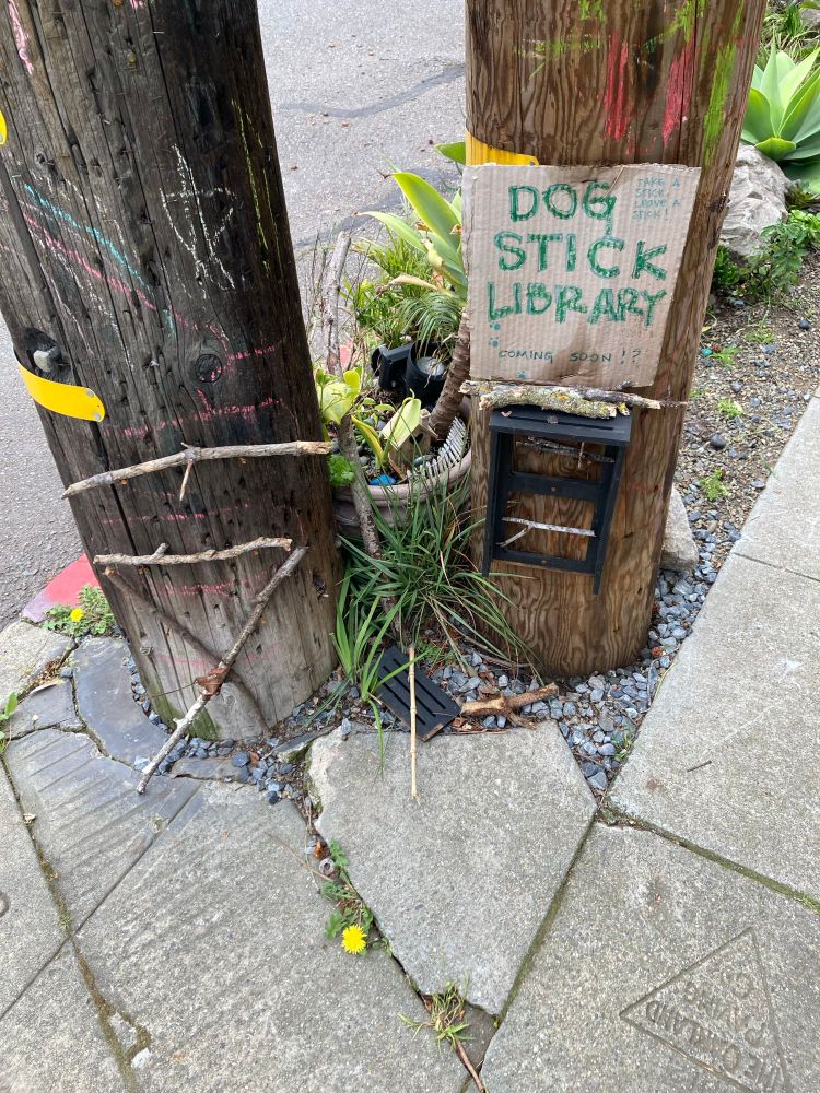 Dog stick lending library 