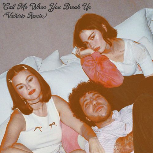 Selena, Benny, and Gracie laying in bed together for Call Me When You Break Up single art 