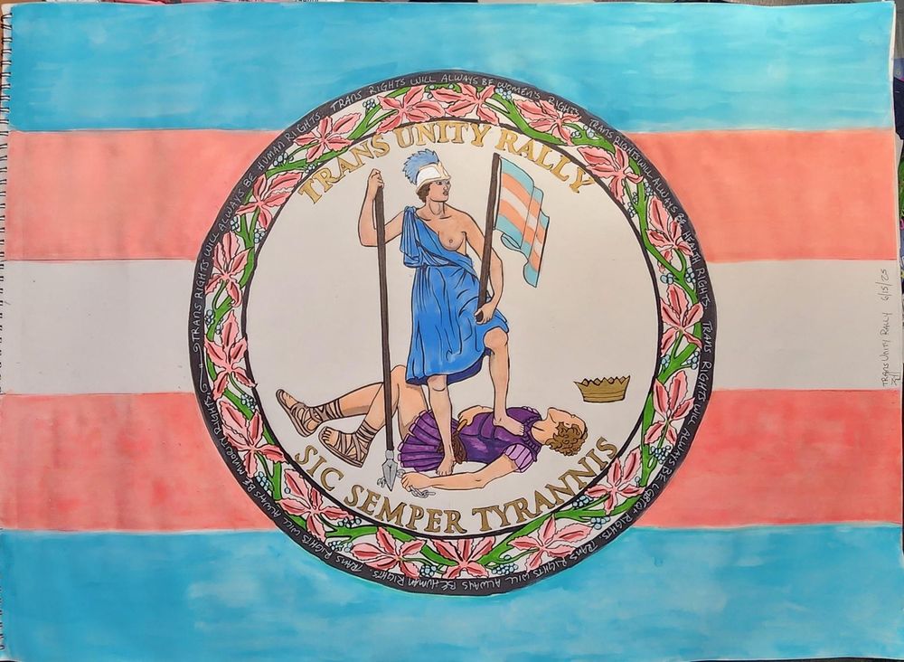 Jay's protest poster - trans virginia seal