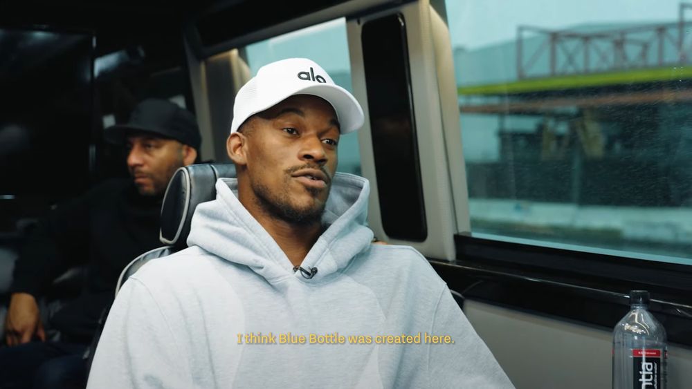 Jimmy Butler recognizing Blue Bottle Coffee originated in San Francisco